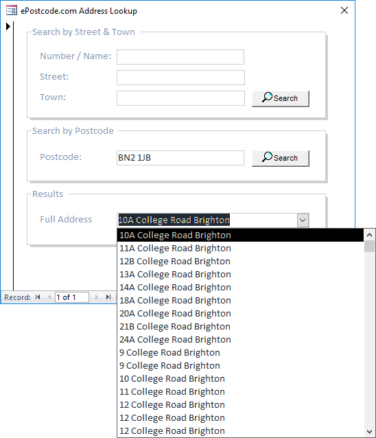 Postcode / Address Lookup solution