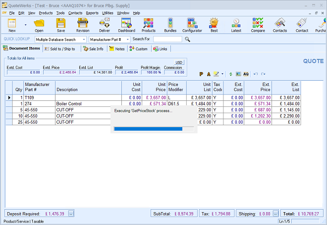 QuoteWerks DDI System integration (During)