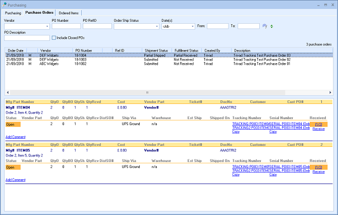 QuoteWerks Purchasing module