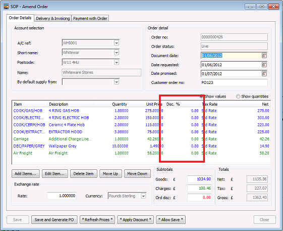 Sage 200 Sales Order Discount utility